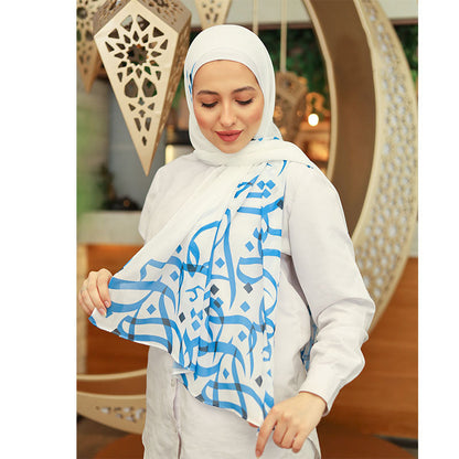 Crepe Chiffon Arabic Letters Hijab