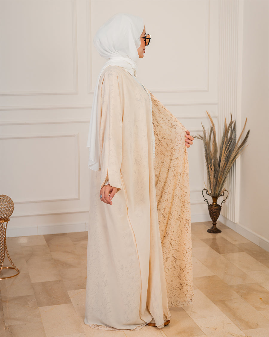 Double Face Free Size Abaya_Beige