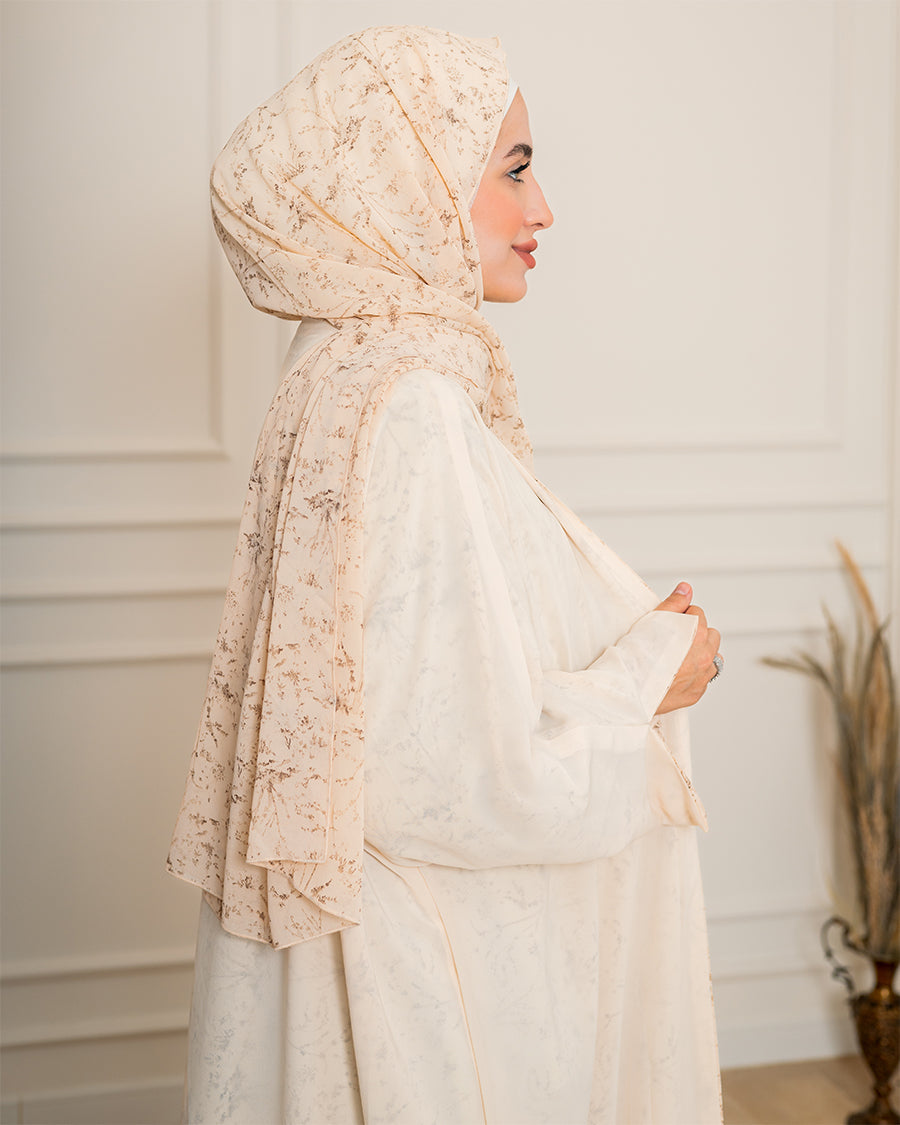 Double Face Free Size Abaya_Beige